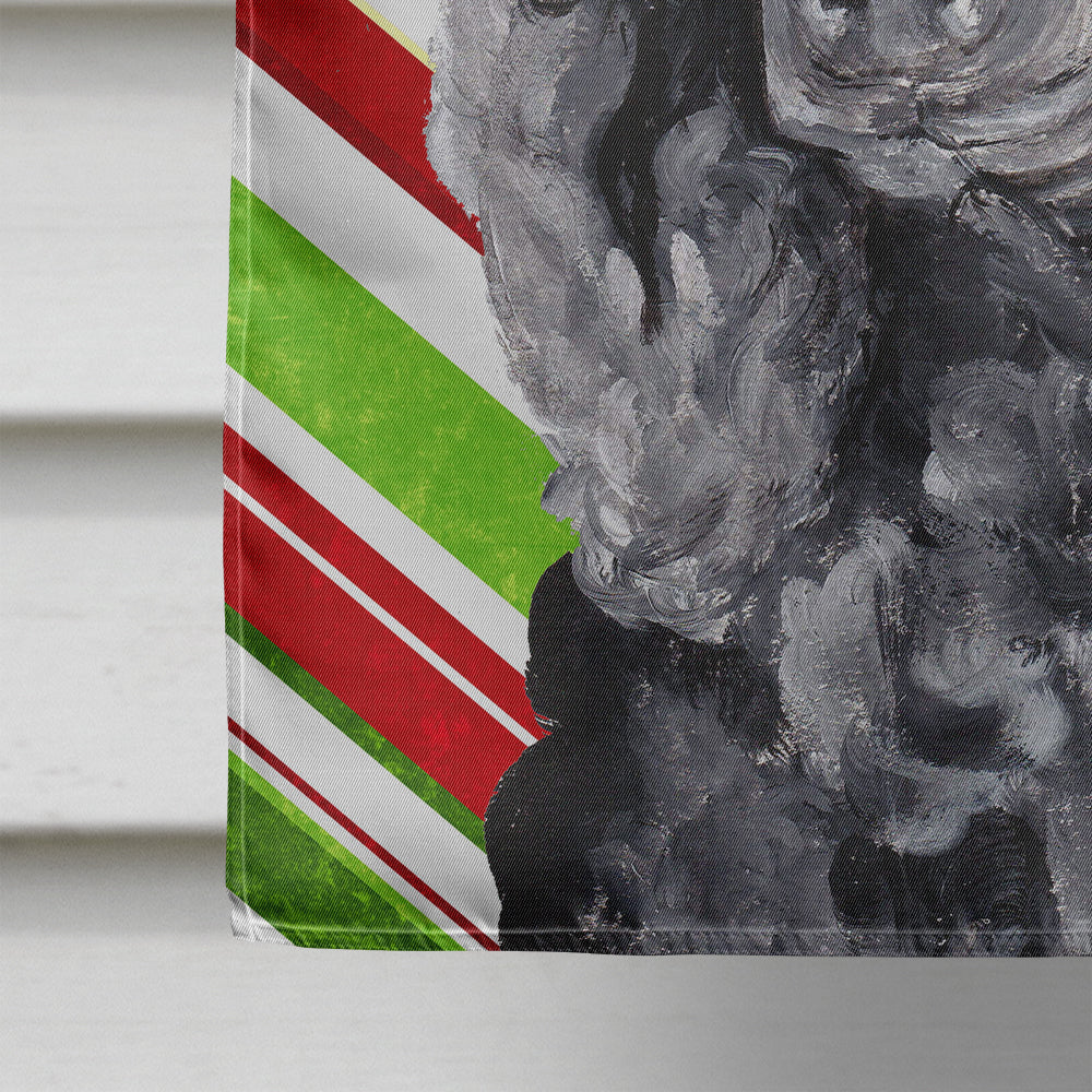 Black Standard Poodle Candy Cane Christmas Flag Canvas House Size SC9794CHF