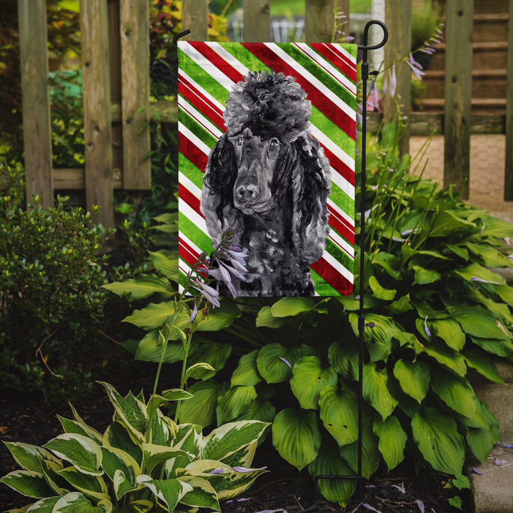 Black Standard Poodle Candy Cane Christmas Flag Garden Size  the-store.com.