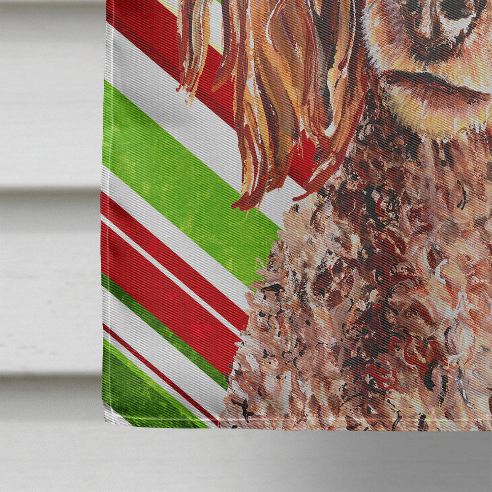 Red Miniature Poodle Candy Cane Christmas Flag Canvas House Size SC9795CHF