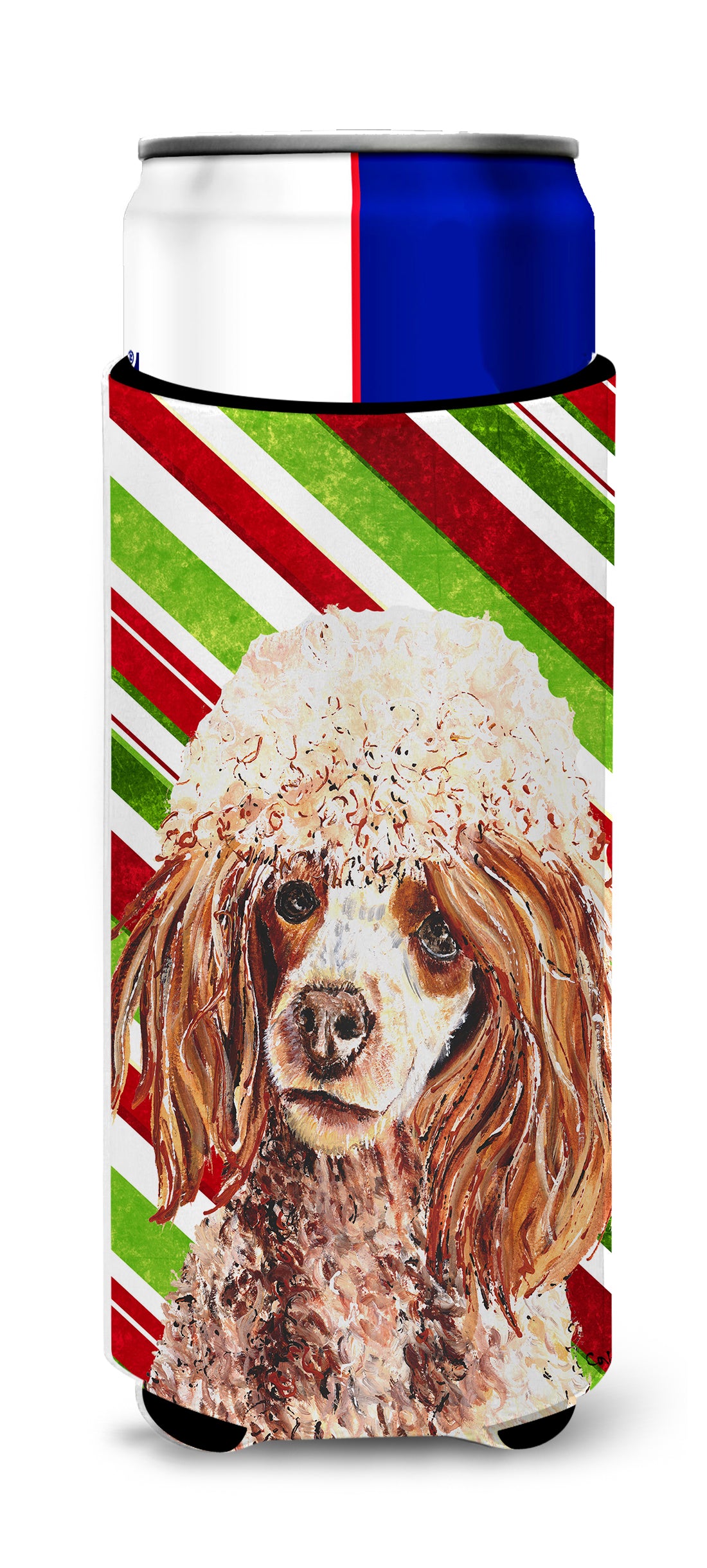 Red Miniature Poodle Candy Cane Christmas Ultra Beverage Insulators for slim cans SC9795MUK