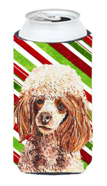Red Miniature Poodle Candy Cane Christmas Tall Boy Beverage Insulator Hugger SC9795TBC by Caroline's Treasures