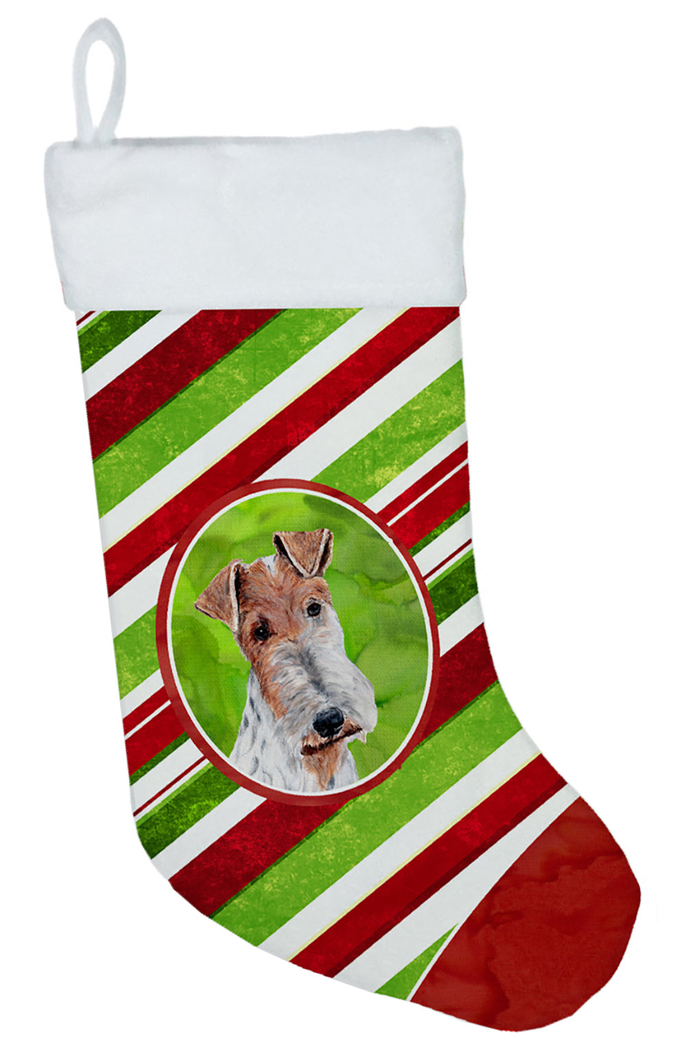 Wire Fox Terrier Candy Cane Christmas Christmas Stocking SC9796-CS