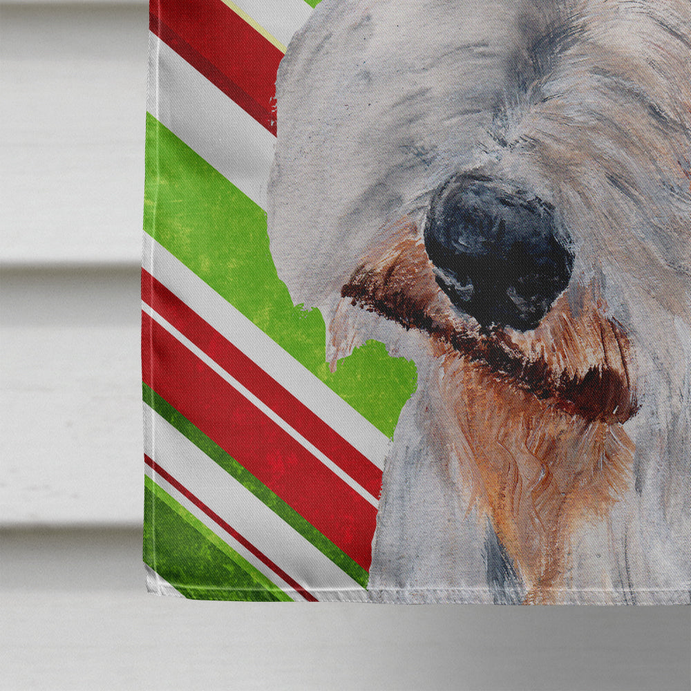Wire Fox Terrier Candy Cane Christmas Flag Canvas House Size SC9796CHF