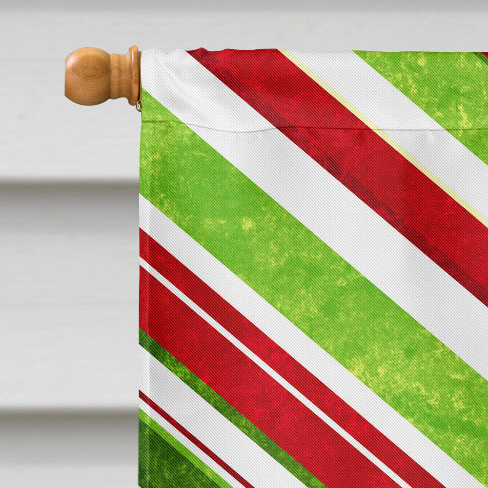 White Toy Poodle Candy Cane Christmas Flag Canvas House Size SC9797CHF  the-store.com.