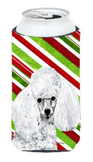 White Toy Poodle Candy Cane Christmas Tall Boy Beverage Insulator Hugger SC9797TBC by Caroline&#39;s Treasures