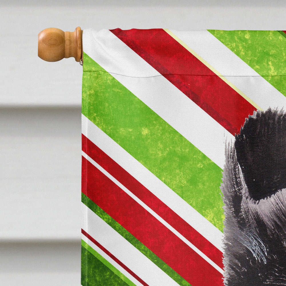 Black and White Collie Candy Cane Christmas Flag Canvas House Size SC9798CHF  the-store.com.