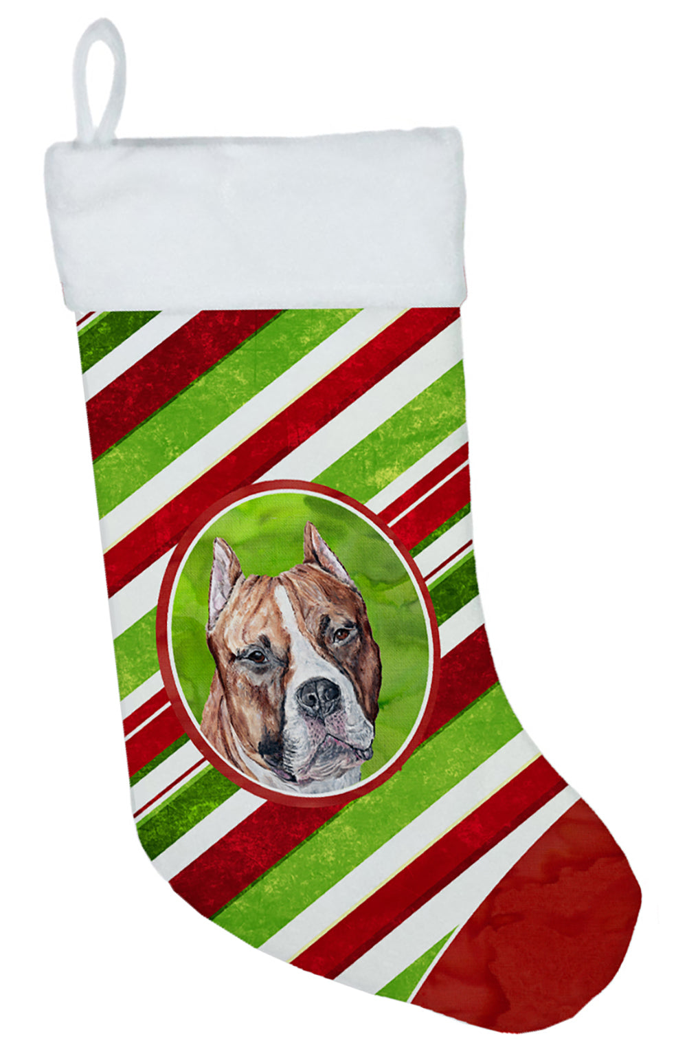 Staffordshire Bull Terrier Staffie Candy Cane Christmas Christmas Stocking SC9800-CS