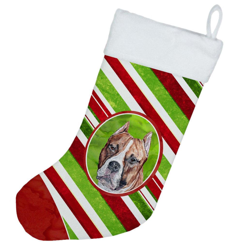 Staffordshire Bull Terrier Staffie Candy Cane Christmas Christmas Stocking SC9800-CS