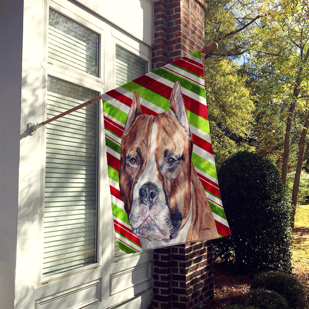 Staffordshire Bull Terrier Staffie Candy Cane Christmas Flag Canvas House Size SC9800CHF