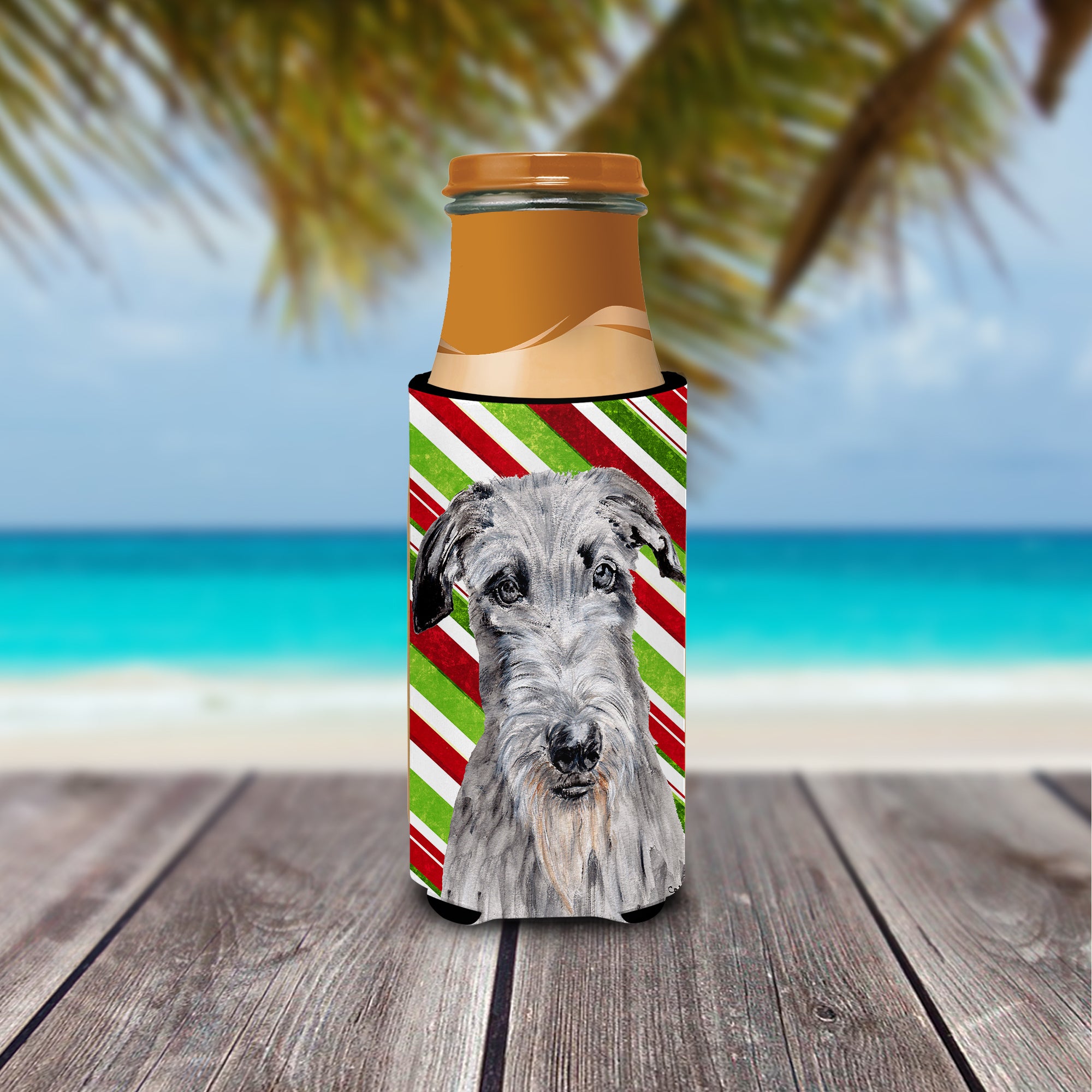 Scottish Deerhound Candy Cane Christmas Ultra Beverage Insulators for slim cans SC9802MUK.