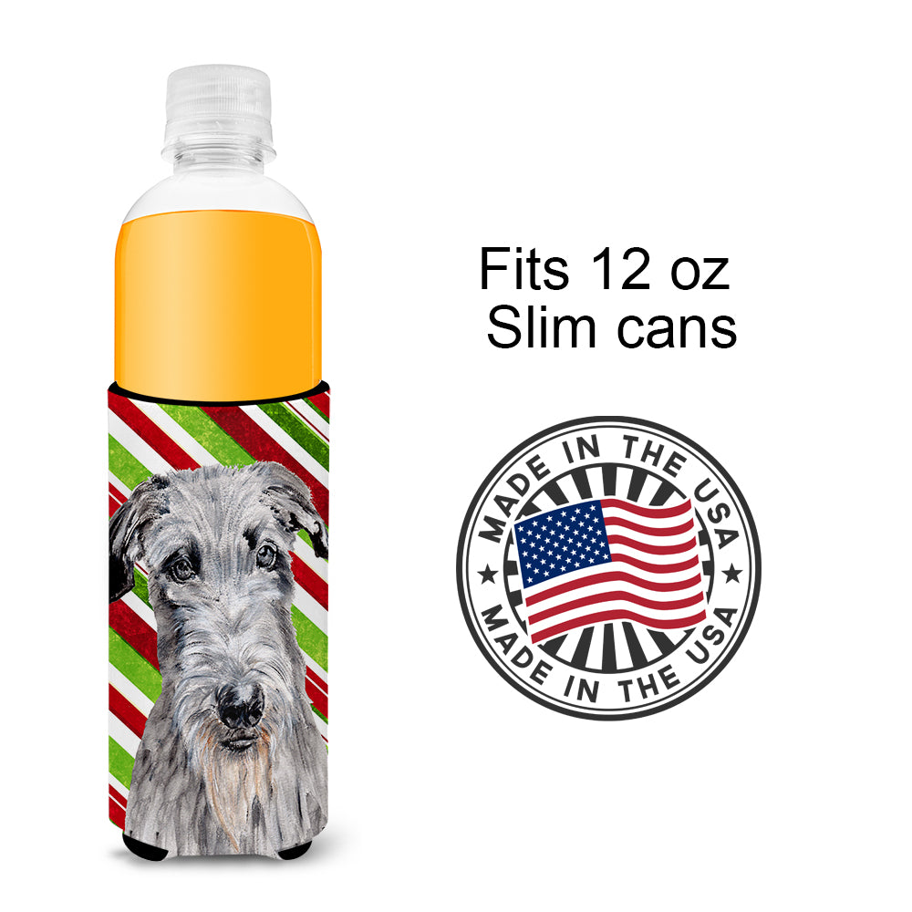 Scottish Deerhound Candy Cane Christmas Ultra Beverage Insulators for slim cans SC9802MUK.