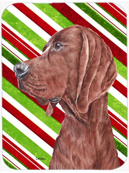 Redbone Coonhound Candy Cane Christmas Glass Cutting Board Large Size SC9803LCB by Caroline&#39;s Treasures