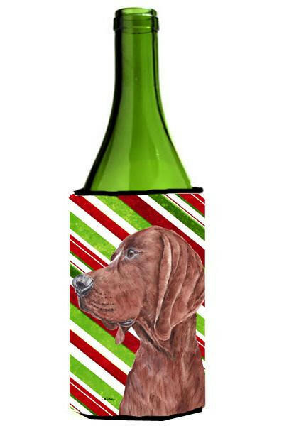 Redbone Coonhound Candy Cane Christmas Wine Bottle Beverage Insulator Hugger SC9803LITERK by Caroline&#39;s Treasures