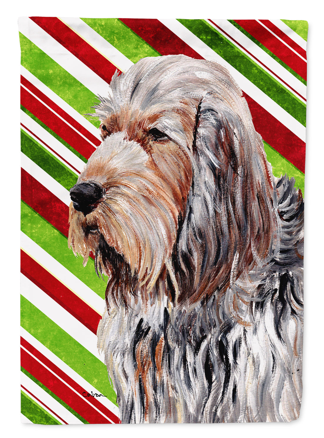 Otterhound Candy Cane Christmas Flag Canvas House Size SC9804CHF
