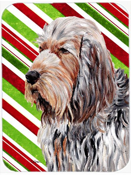 Otterhound Candy Cane Christmas Glass Cutting Board Large Size SC9804LCB by Caroline's Treasures