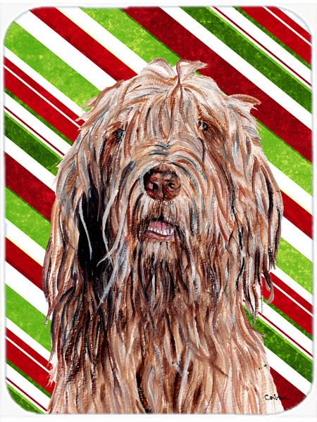 Otterhound Candy Cane Christmas Glass Cutting Board Large Size SC9805LCB by Caroline's Treasures