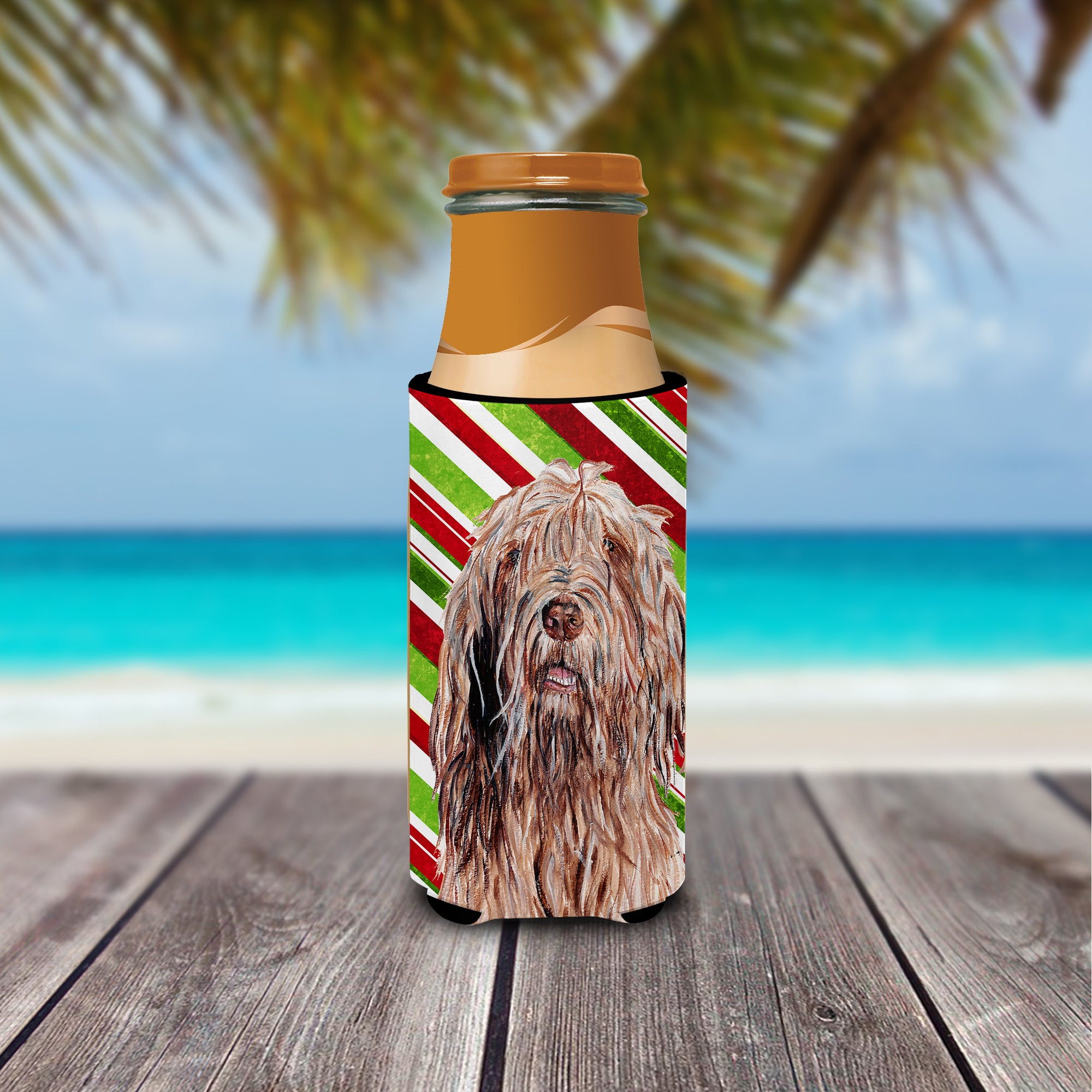 Otterhound Candy Cane Christmas Ultra Beverage Insulators for slim cans SC9805MUK.