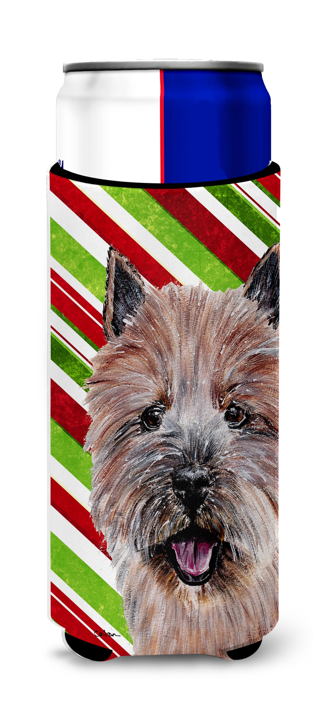 Norwich Terrier Candy Cane Christmas Ultra Beverage Insulators for slim cans SC9806MUK