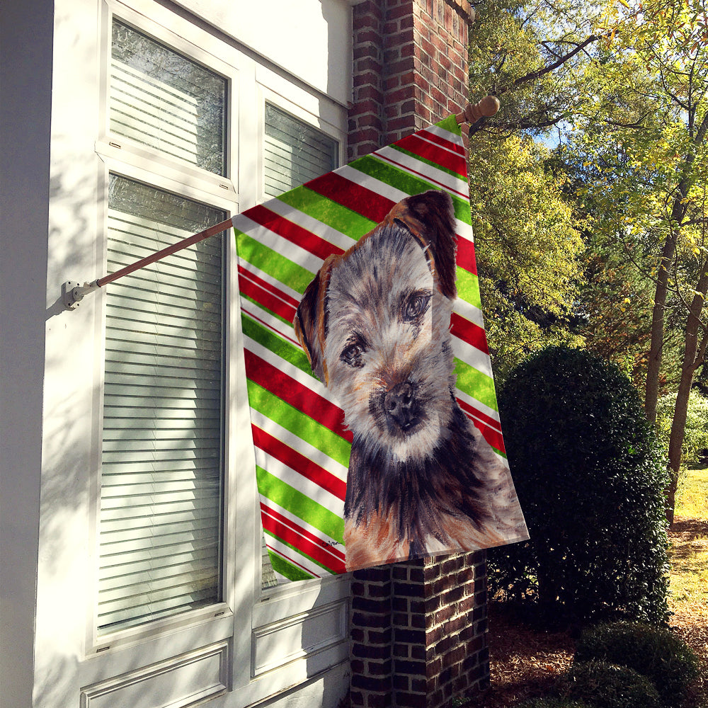 Caroline's Treasures Norfolk Terrier Puppy Candy Cane Christmas Flag Canvas House Size SC9807CHF