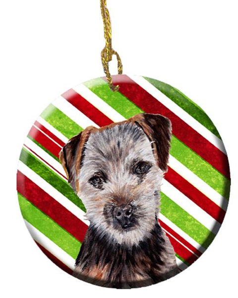 Norfolk Terrier Puppy Candy Cane Christmas Ceramic Ornament SC9807CO1 by Caroline's Treasures