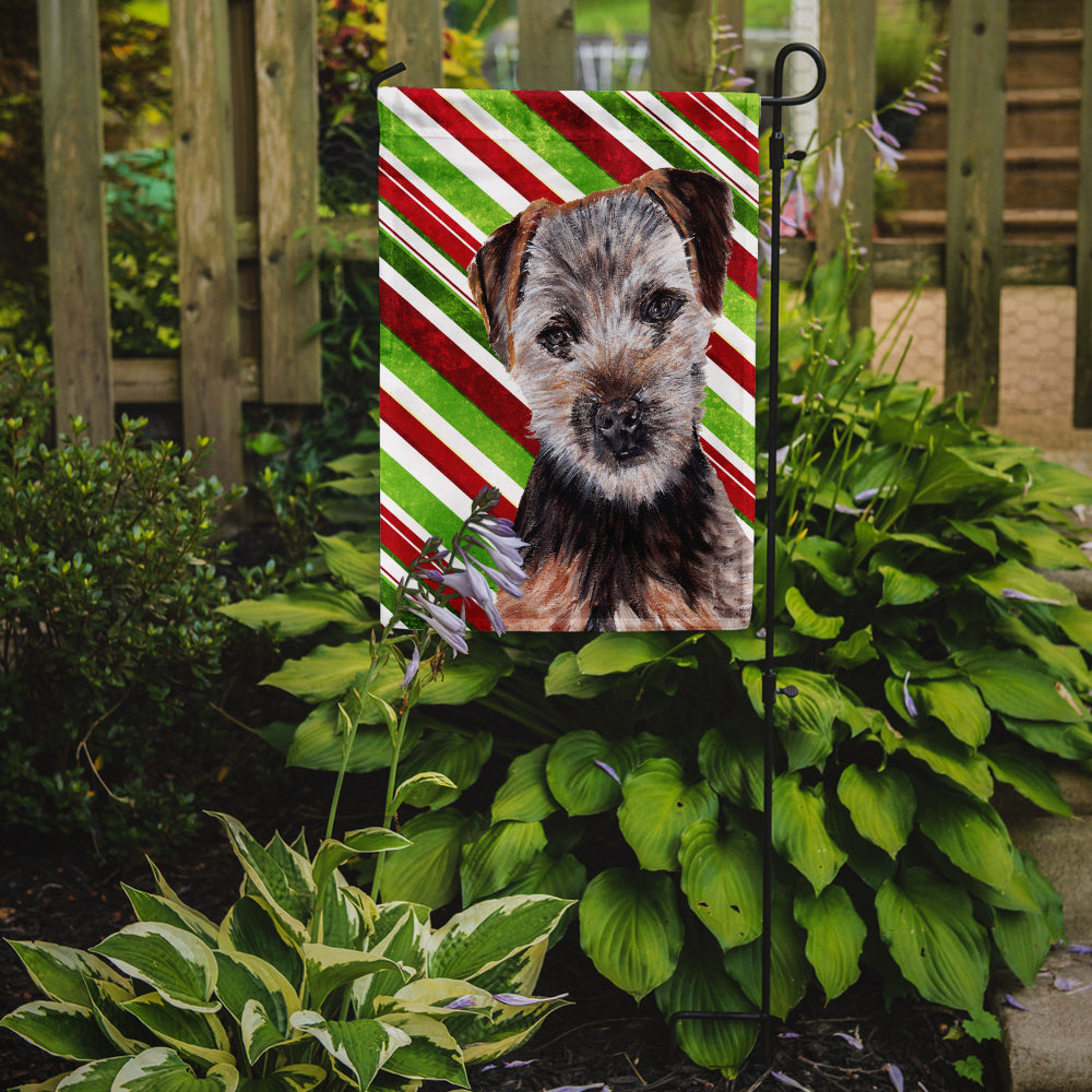 Norfolk Terrier Puppy Candy Cane Christmas Flag Garden Size SC9807GF  the-store.com.