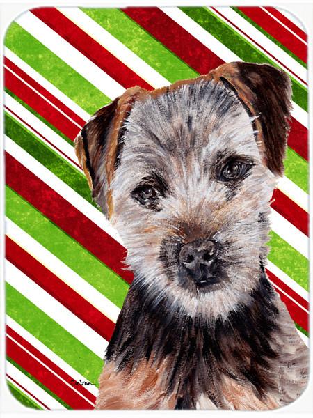 Norfolk Terrier Puppy Candy Cane Christmas Glass Cutting Board Large Size SC9807LCB by Caroline's Treasures