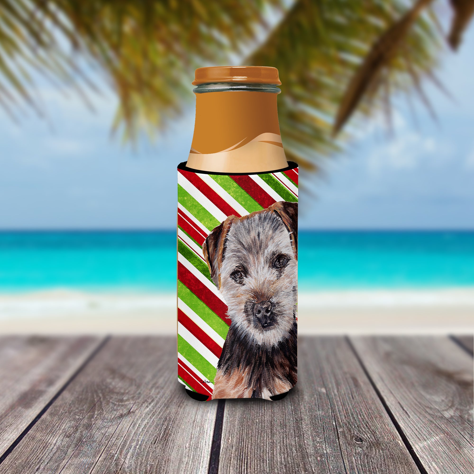 Norfolk Terrier Puppy Candy Cane Christmas Ultra Beverage Insulators for slim cans SC9807MUK
