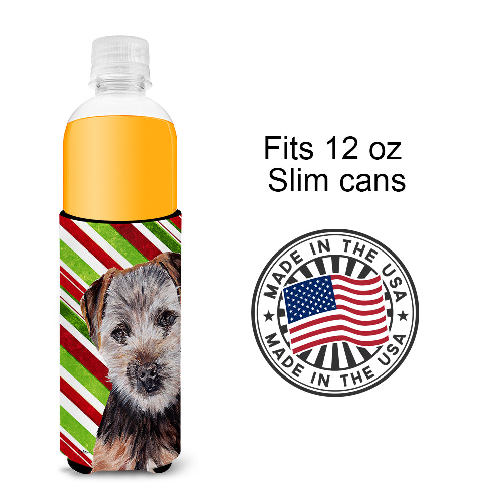 Norfolk Terrier Puppy Candy Cane Christmas Ultra Beverage Insulators for slim cans SC9807MUK.
