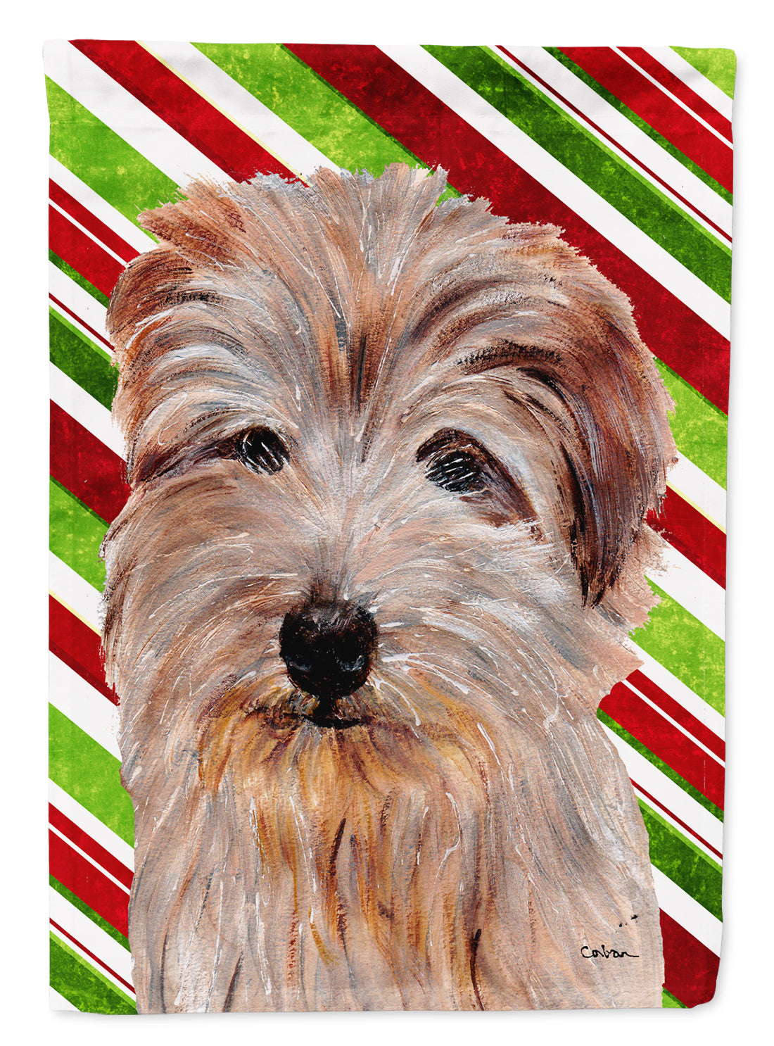 Norfolk Terrier Candy Cane Christmas Flag Canvas House Size SC9808CHF