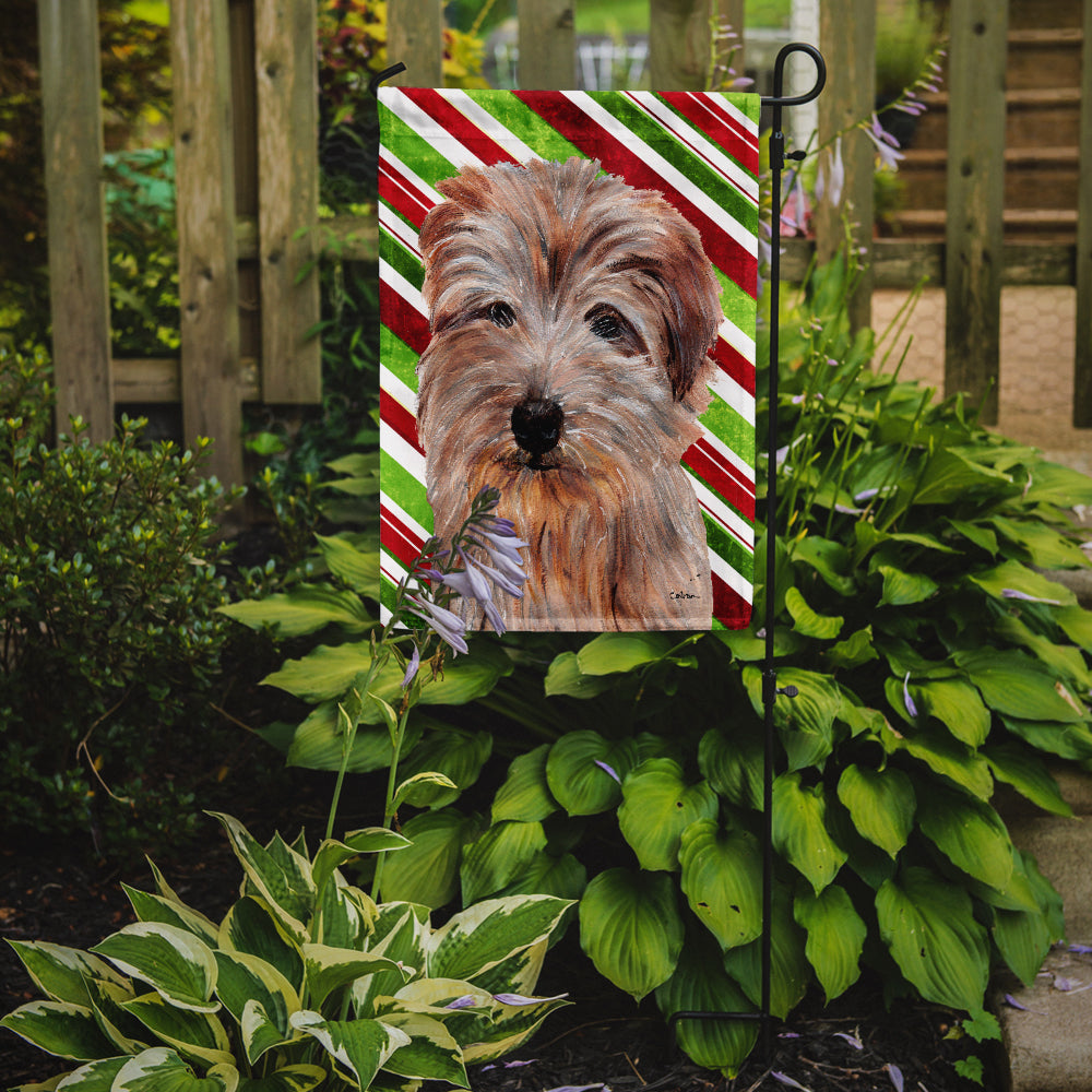 Norfolk Terrier Candy Cane Christmas Flag Garden Size