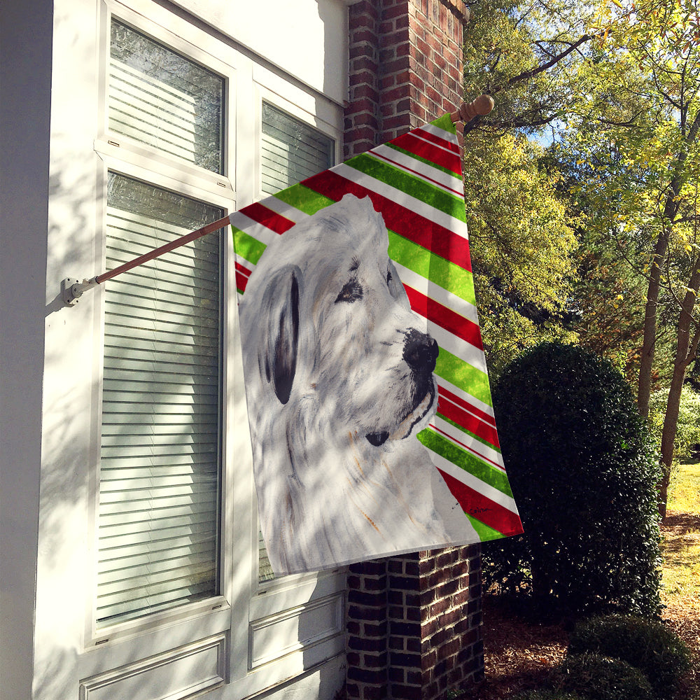 Great Pyrenees Candy Cane Christmas Flag Canvas House Size SC9810CHF  the-store.com.