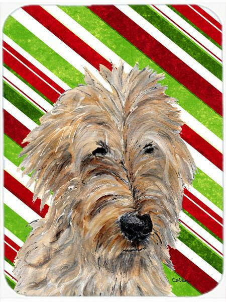 Golden Doodle 2 Candy Cane Christmas Glass Cutting Board Large Size SC9811LCB by Caroline&#39;s Treasures