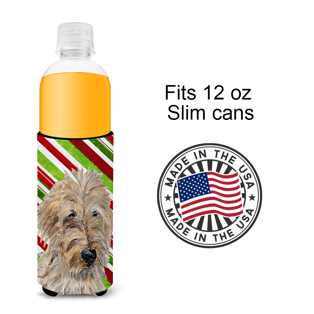 Golden Doodle 2 Candy Cane Christmas Ultra Beverage Insulators for slim cans SC9811MUK.