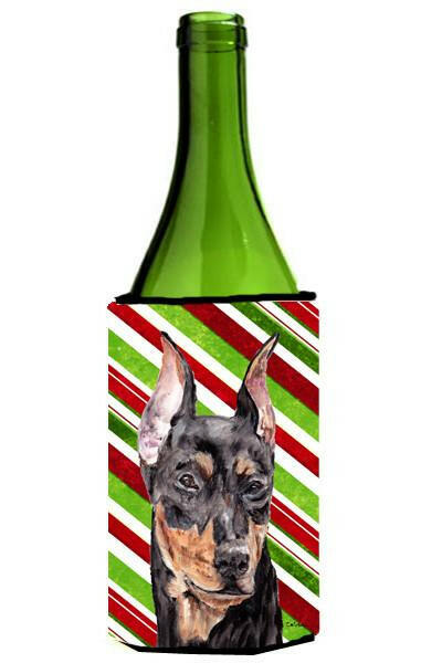 German Pinscher Candy Cane Christmas Wine Bottle Beverage Insulator Hugger SC9812LITERK by Caroline&#39;s Treasures