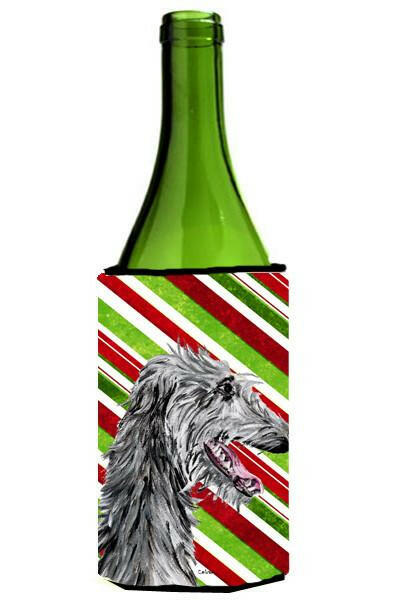 Scottish Deerhound Candy Cane Christmas Wine Bottle Beverage Insulator Hugger SC9813LITERK by Caroline&#39;s Treasures
