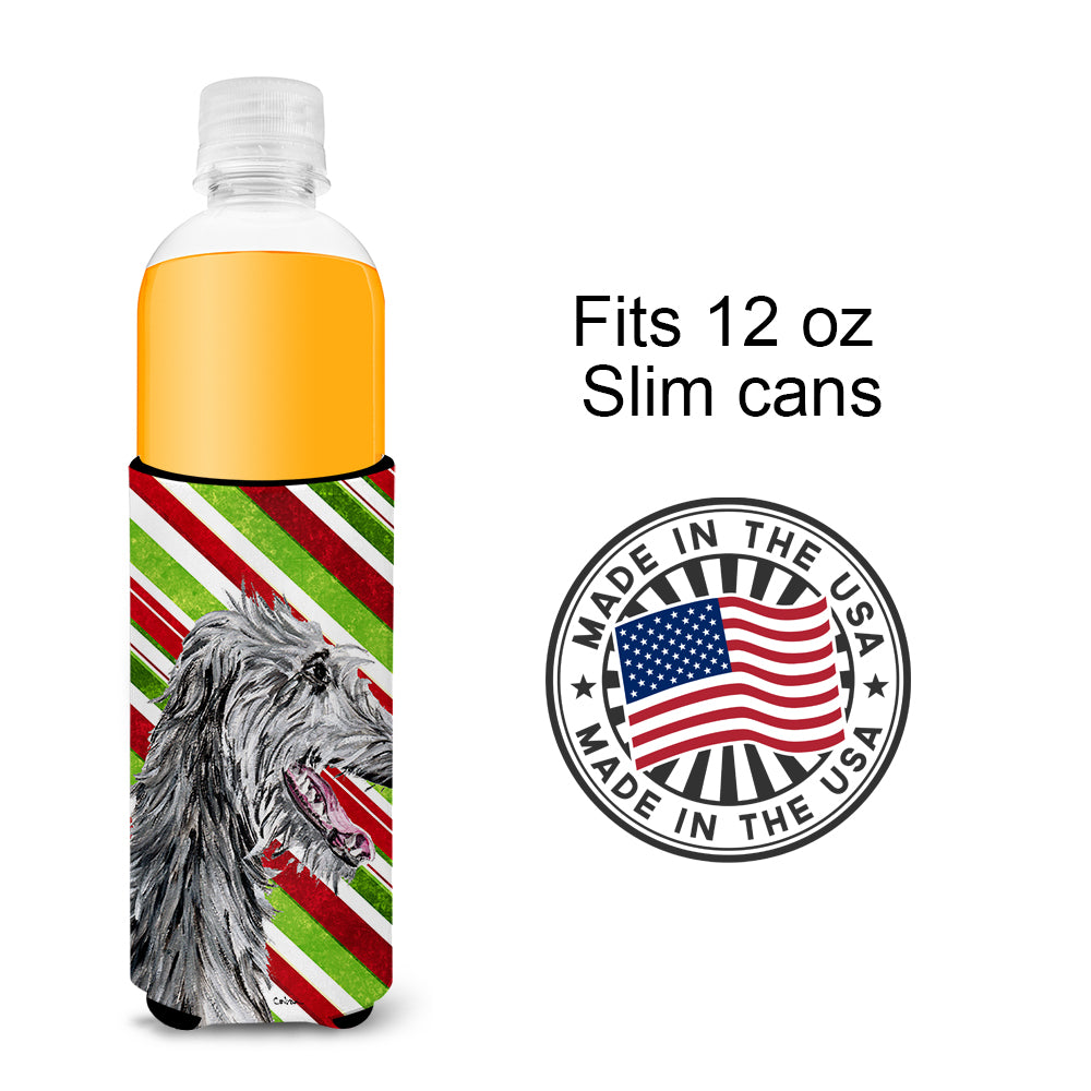 Scottish Deerhound Candy Cane Christmas Ultra Beverage Insulators for slim cans SC9813MUK.