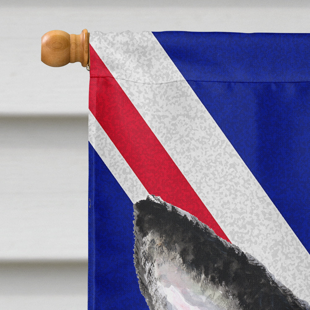 Boston Terrier with English Union Jack British Flag Flag Canvas House Size SC9816CHF  the-store.com.