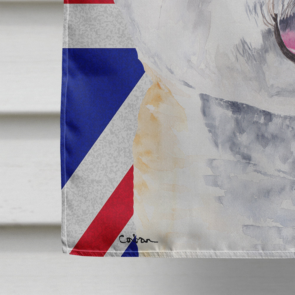 Bichon Frise with English Union Jack British Flag Flag Canvas House Size SC9818CHF