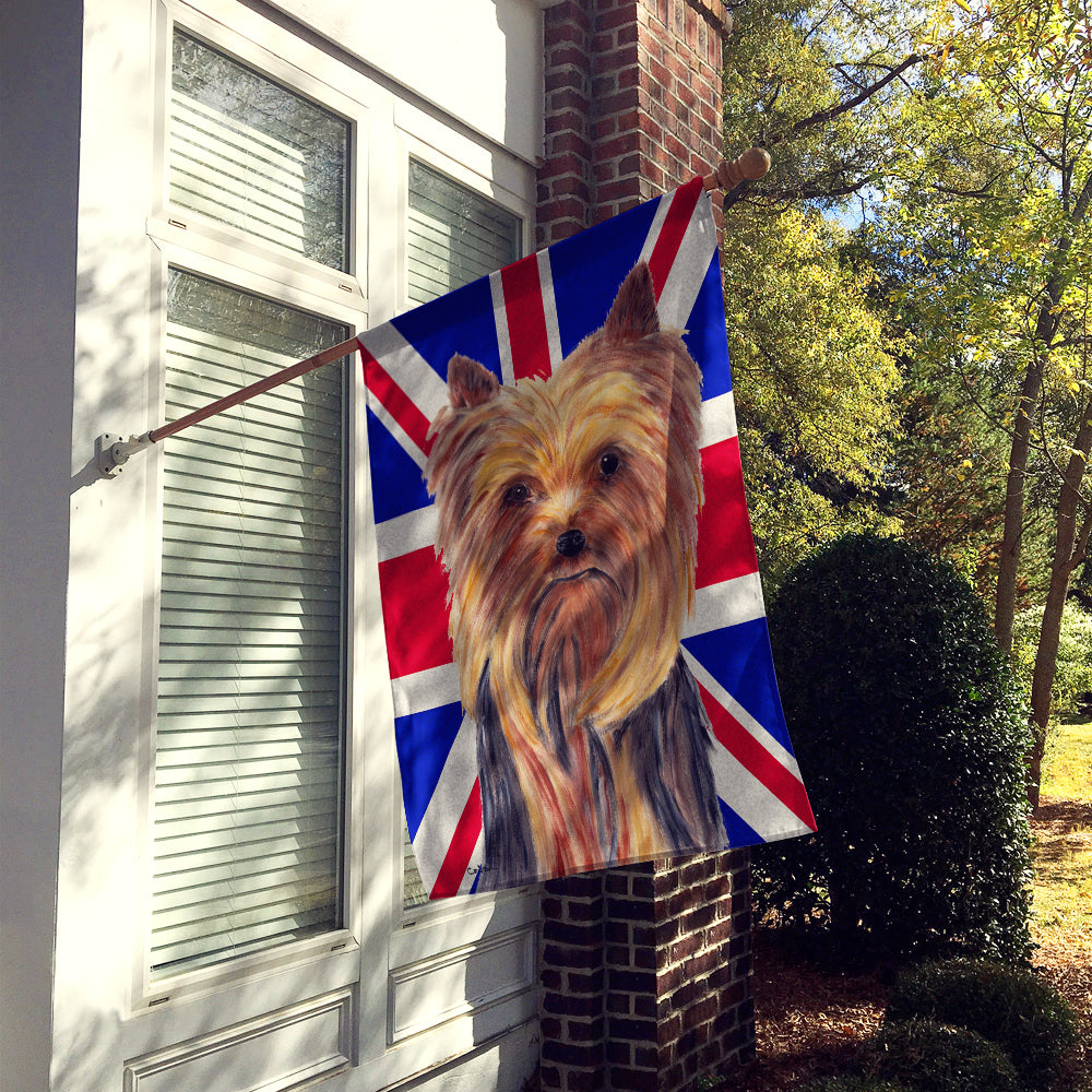 Yorkie with English Union Jack British Flag Flag Canvas House Size SC9822CHF  the-store.com.