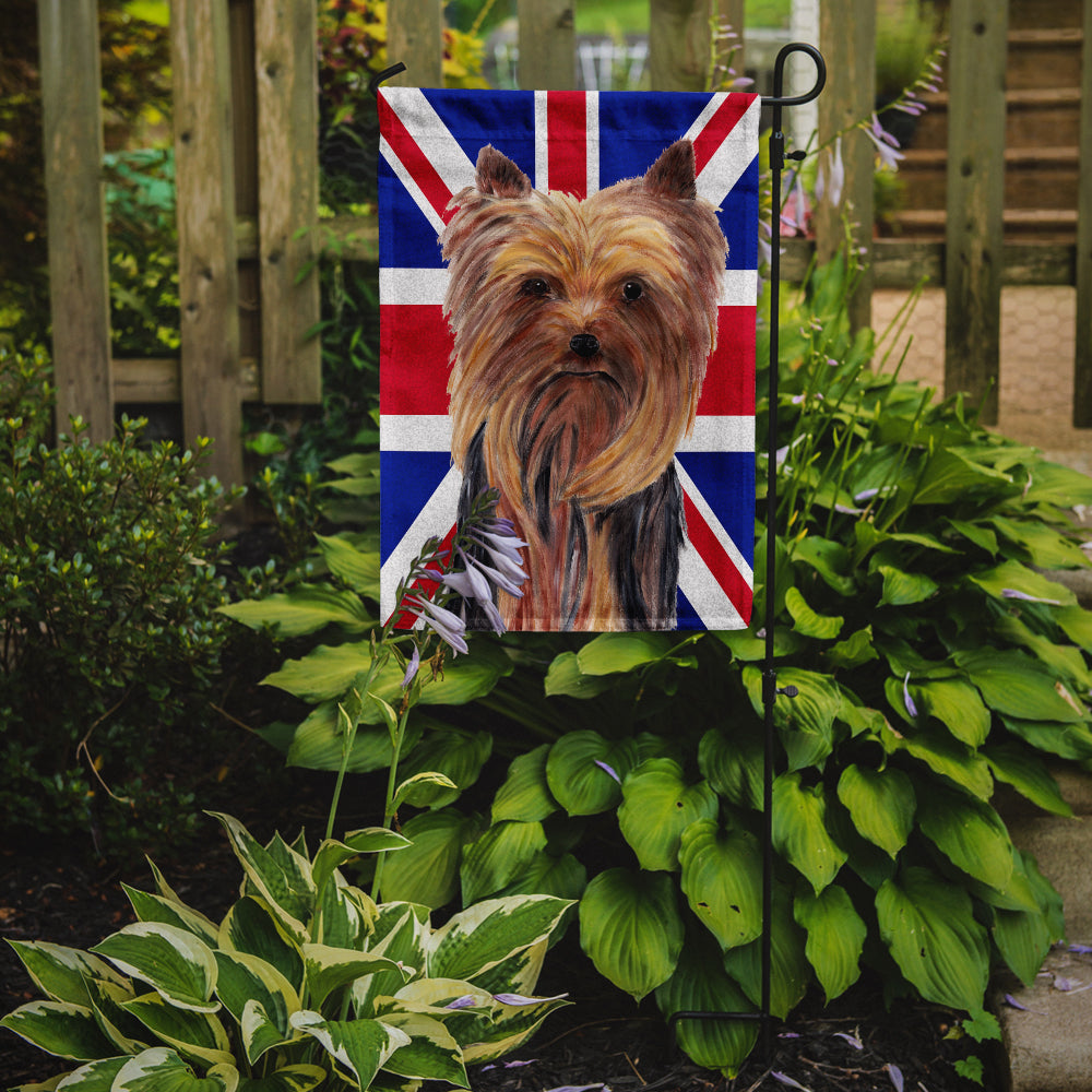 Yorkie with English Union Jack British Flag Flag Garden Size SC9822GF
