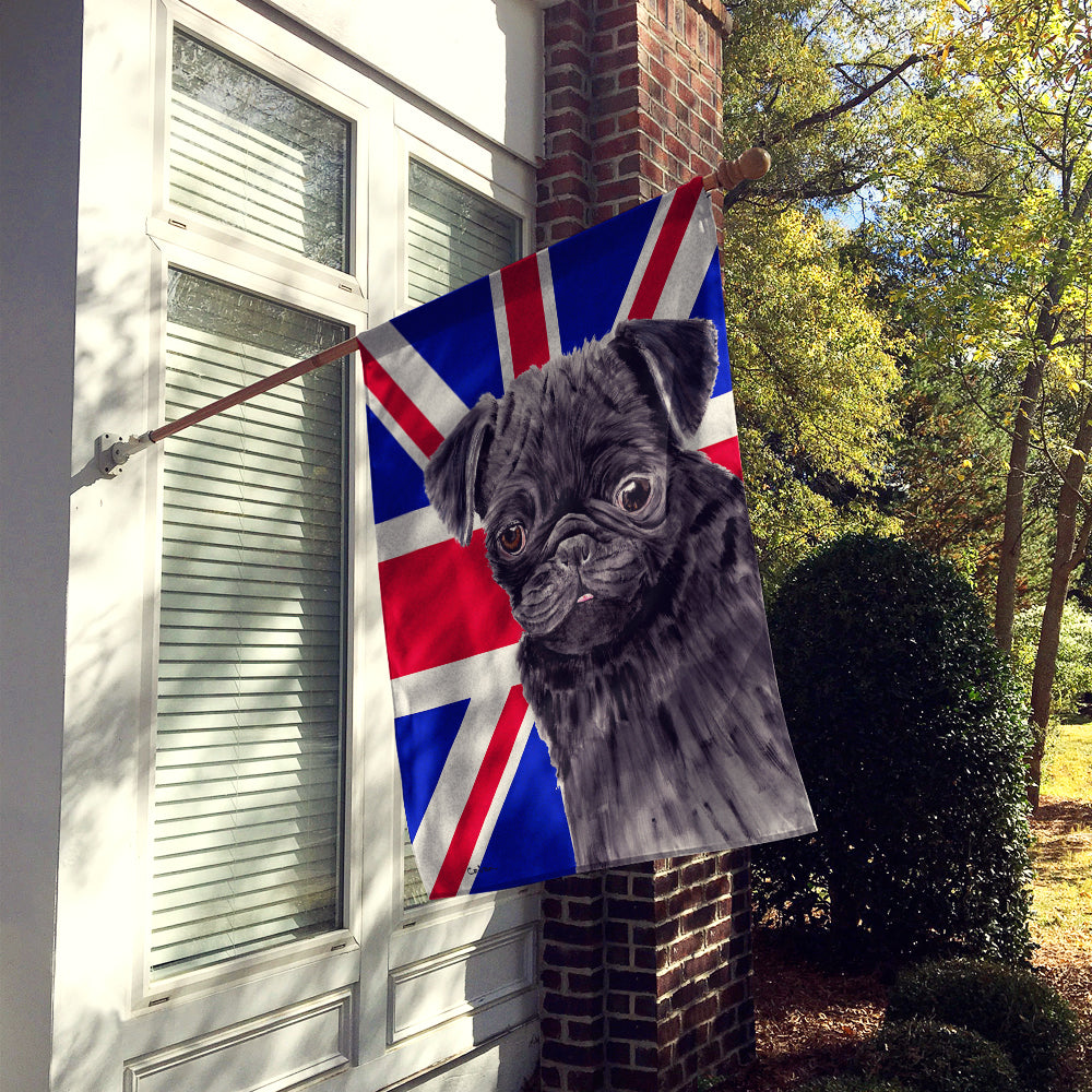 Pug with English Union Jack British Flag Flag Canvas House Size SC9823CHF