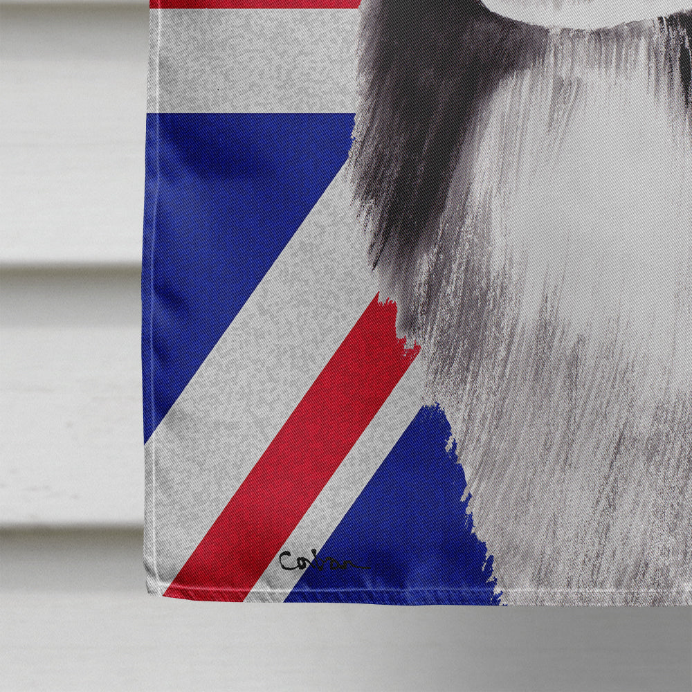 Border Collie with English Union Jack British Flag Flag Canvas House Size SC9824CHF  the-store.com.