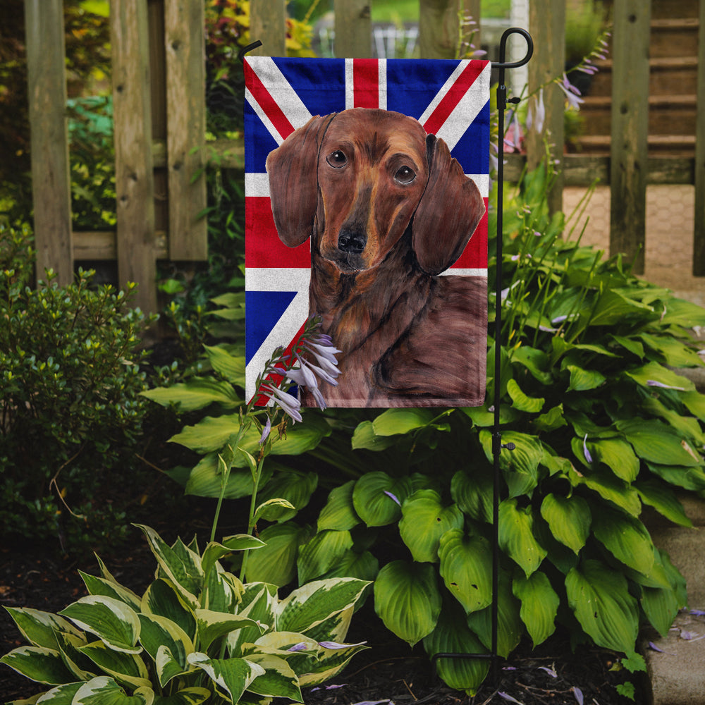 Dachshund with English Union Jack British Flag Flag Garden Size