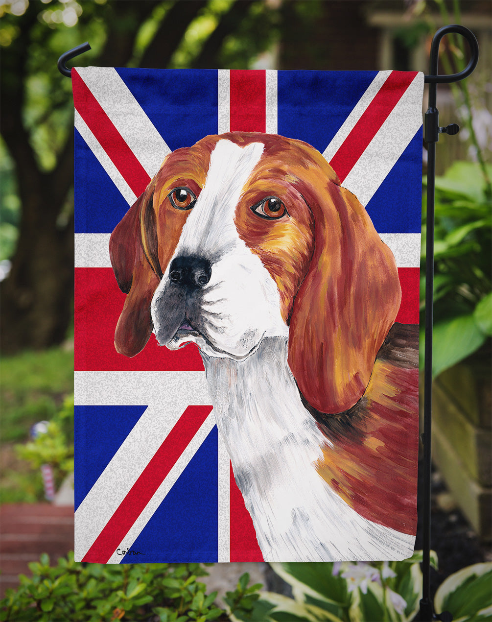 Beagle with English Union Jack British Flag Flag Garden Size SC9826GF