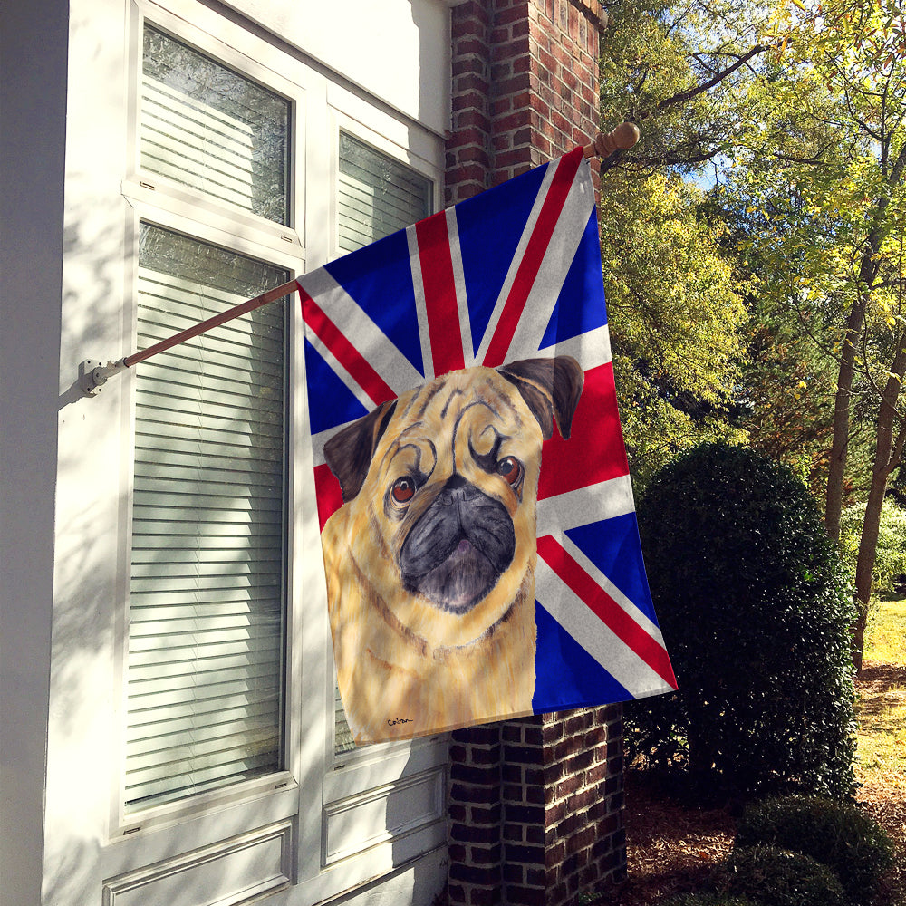 Pug with English Union Jack British Flag Flag Canvas House Size SC9828CHF