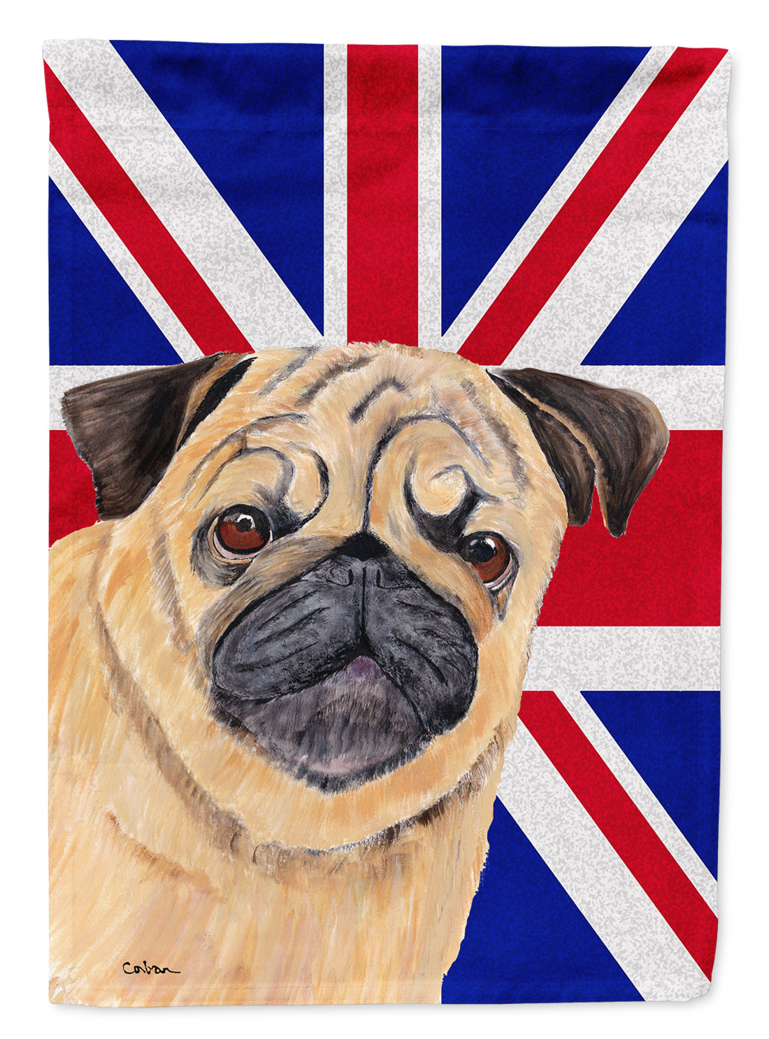 Pug with English Union Jack British Flag Flag Canvas House Size SC9828CHF