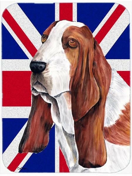 Basset Hound with English Union Jack British Flag Mouse Pad, Hot Pad or Trivet SC9829MP by Caroline's Treasures