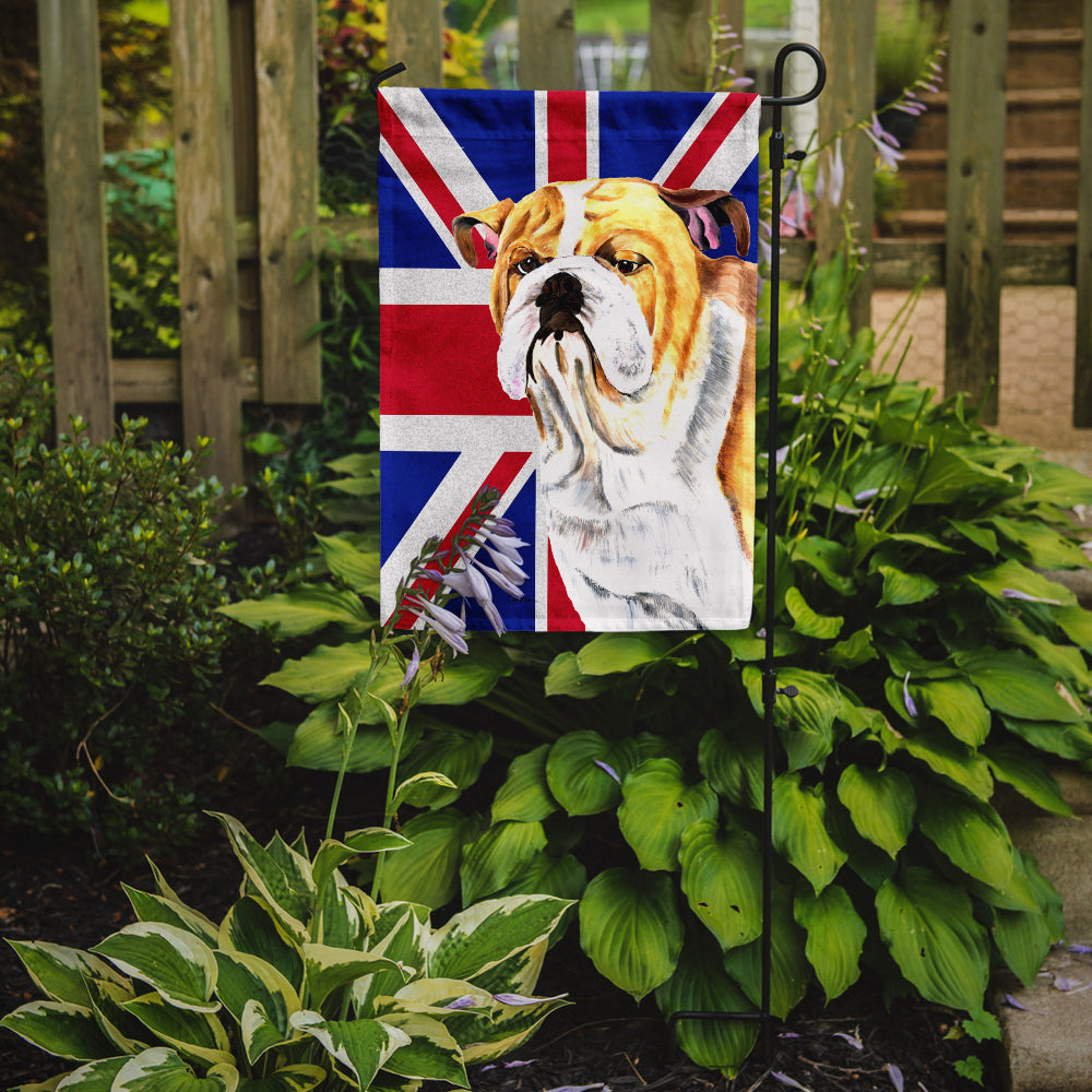 Caroline's Treasures Bulldog English with English Union Jack British Flag Garden Flag - Outdoor Decorative Yard Flag