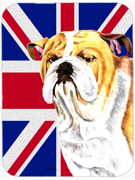 Bulldog English with English Union Jack British Flag Glass Cutting Board Large Size SC9831LCB by Caroline's Treasures