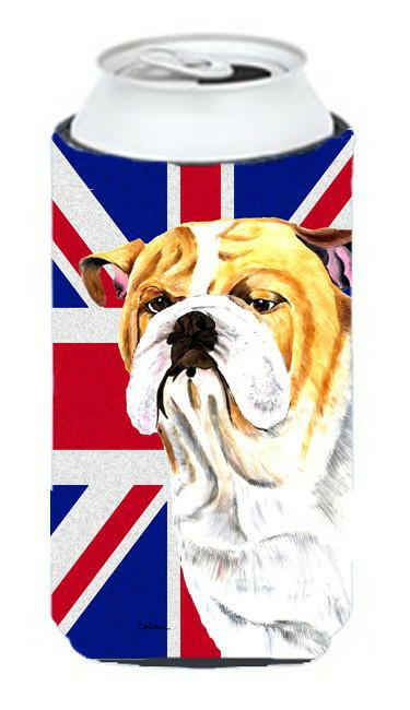Bulldog English with English Union Jack British Flag Tall Boy Beverage Insulator Hugger SC9831TBC by Caroline&#39;s Treasures